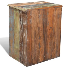 Mesa de apoio com 1 gaveta e 1 porta, madeira reciclada