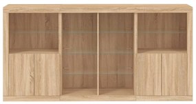 Aparador com luzes LED 202x37x100 cm carvalho sonoma