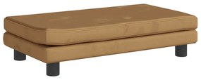 Sofá infantil com apoio de pés 100x50x30 cm veludo castanho