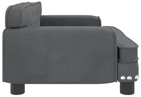 Cama para cães 70x45x30 cm veludo cinzento-escuro