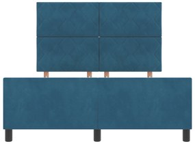 Cama vidaXL Azul Escuro 140x200 cm Veludo