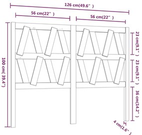 Cabeceira de cama 126x4x100 cm pinho maciço