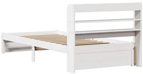 Estrutura cama c/ cabeceira 75x190 cm pinho maciço