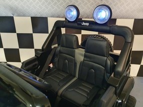 Jeep elétrico para crianças Wrangler 12V Pneus EVA, Assento de couro sintético Preto
