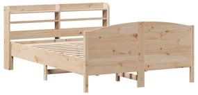 Cama sem colchão 140x200 cm madeira de pinho maciça