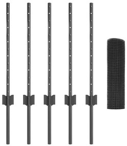 Conjunto de Cerca de Galinha Conjunto de 2 Cinza Metal galvanizado