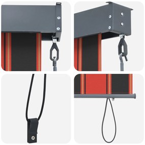 Cortina Rolô Exterior laranja e castanho 200 x 250 cm tecido