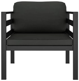 7 pcs conjunto lounge jardim com almofadões alumínio antracite