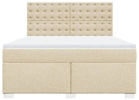 Cama com molas/colchão 180x200 cm tecido cor creme