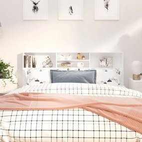vidaXL Armário de cabeceira 180x19x103,5 cm branco