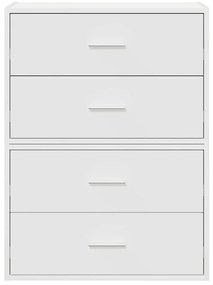 Armários c/ 2 gavetas 2 pcs 60x31x40cm derivados madeira branco