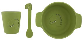 Conjunto de refeição, 3 peças, 1ª idade, TRIXIE Animal, em silicone verde