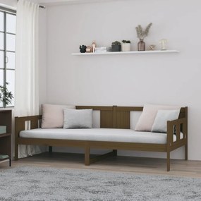 820270 vidaXL Sofá-cama 90x200 cm madeira de pinho maciça castanho-mel