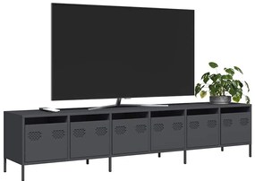 Móvel de TV 202x39x43,5 cm aço laminado a frio antracite