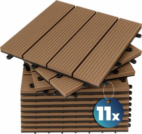 Conjunto 11 unidades Ladrilhos compostos, 30 x 30 cm Terracota