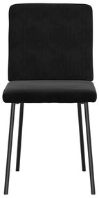 Cadeiras de jantar 2 pcs veludo preto