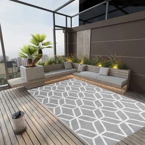 vidaXL Tapete de exterior 140x200 cm ARAKIL PP cinzento