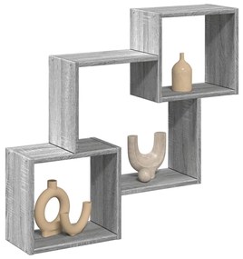 vidaXL Armário de parede 78x18x71 cm deriv. madeira cinzento sonoma