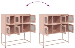 Aparador 100,5x39x107 cm aço laminado a frio rosa