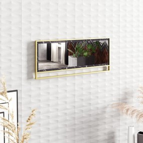 Espelho Decorativo de Aglomerado Polka – Dourado/Preto – 90x37,8x3 cm