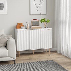 Aparador de Sala de Estar com Prateleira Ajustável Móvel para TV para Quarto Sala de Estar 107x35x80 cm Branco