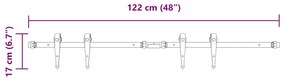 Kit p/ porta de armário deslizante 122 cm aço carbono