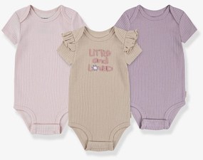 Lote de 3 bodies de mangas curtas HUGGIES bege