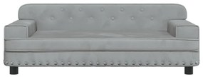 Sofá infantil 90x53x30 cm veludo cinzento-claro