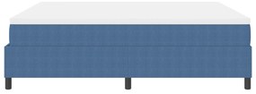 Cama Box com Colchão Azul, Super King, em Tecido Corduroy