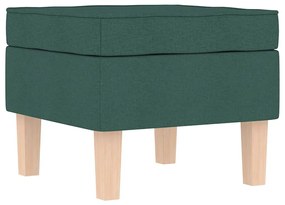 Cadeira de baloiço com banco p/ pés tecido verde-escuro