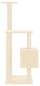 Árvore para gatos c/ postes arranhadores sisal 104 cm cor creme