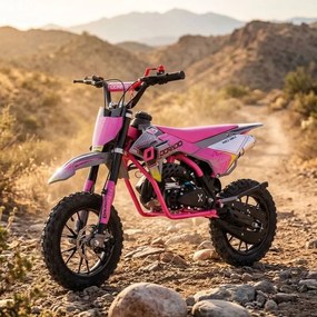 MINI MOTO Crianças MINICROSS gasolina DORADO MD3 49cc 2T 10/10" Com Limitador Velocidade Rosa