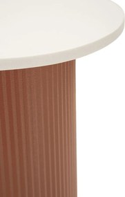 MESA DE APOIO EM MÁRMORE ARTIFICIAL FRANKFURT 35X37X53 CM VERMELHO E BRANCO