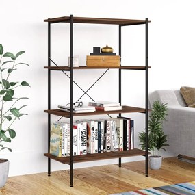 vidaXL Unidade com 4 prateleiras 80x40x130 cm preto/natural