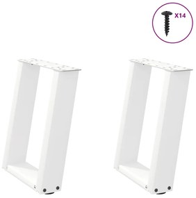 Pés para mesa de centro em formato de U, 2 peças, branco, 38x(42-43) c