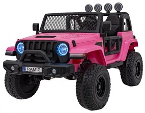 Jipe elétrico para Crianças OFF-ROAD 3.0 12V 4x4 Rodas Espuma EVA, Assento couro ecológico Rosa