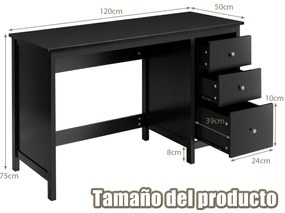 Secretária 'Vidar' – 3 Gavetas – Design Moderno – 120 x 50 x 75 cm – P