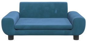 Sofá infantil 70x45x33 cm veludo azul