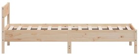Cama sem colchão 90x190 cm madeira de pinho maciça