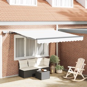 Toldo Retrátil Manual vidaXL com LED Branco 300x250 cm