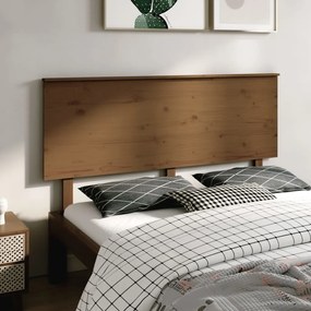 vidaXL Cabeceira de cama 164x6x82,5 cm pinho maciço castanho mel