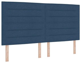 Cama Box com Colchão - Azul - 200x200 cm - Tecido