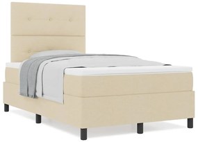 Cama Box com Colchão Creme 120x200 cm Tecido