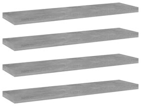 Prateleiras para estante 4 pcs 40x10x1,5cm contraplacado cinza