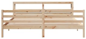 Cama sem colchão 200x200 cm madeira de pinho maciça