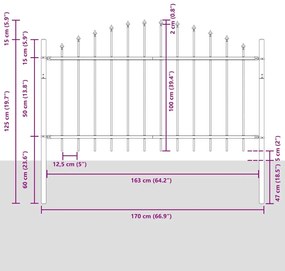 Cerca de Jardim com Topo Arqueado - Branco, 11,9 x 1 m, Aço