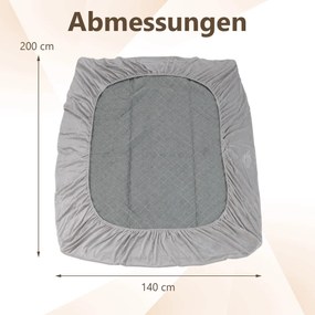 Protetor de colchão luxuoso super macio com bolso profundo cinza 90 x 200 cm