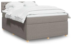 Cama com molas/colchão 140x190 cm tecido castanho-acinzentado