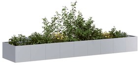 vidaXL Planter 360x80x40 cm aço galvanizado