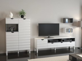 Móvel TV Adel – Branco/Antracite – 180x53,6x35 cm